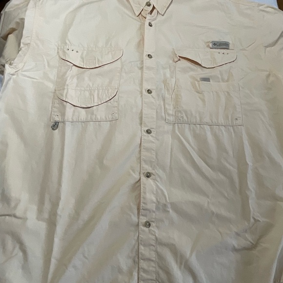 Columbia Shirt Mens Size 2XL PFG Performance Fishing Gear, Soft Yellow, Vented - Picture 6 of 12